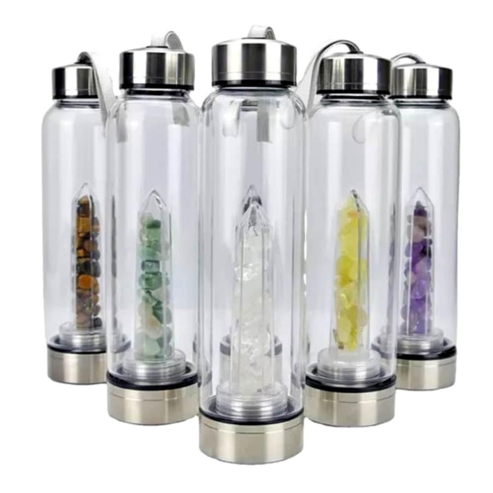 Crystal infused water bottles